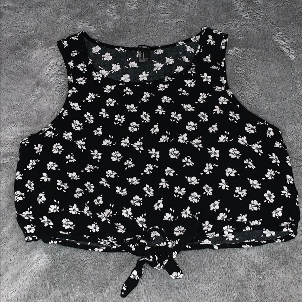 Flower print crop top